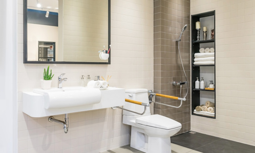 A clean and safe bathroom.
