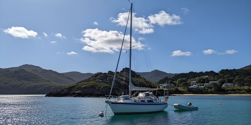 affordable sailing yacht at anchor - affordable sailing yachts