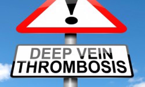 deep vein thrombosis sign with exclamation point sign on top